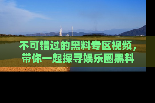 不可错过的黑料专区视频，带你一起探寻娱乐圈黑料
