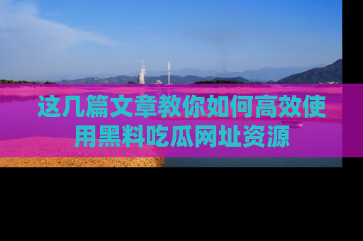 这几篇文章教你如何高效使用黑料吃瓜网址资源